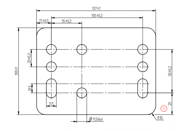 Overrun device flange with support wheel bracket