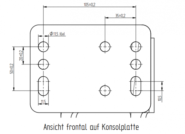 Overrun device flange with support wheel bracket