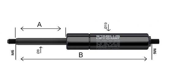 Gas struts 8x19 - 402760.185 - Gas Spring Strut