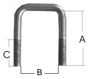 U-bolts galvanized M10 - 407303.001 - Boat trailer