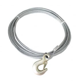 Steel wire rope with towing hook