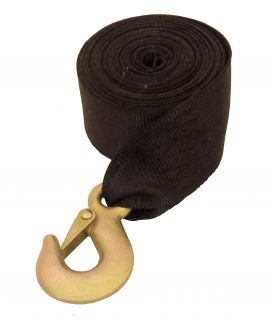 Winch strap with load hook