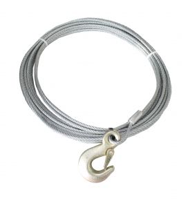 Steel cable with load hook - 6X1522.001 - Winch accessories