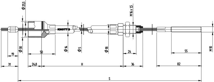 Bowden cable (1100/1360) - 980145.07 - Cable winches