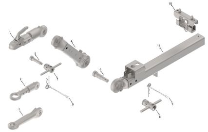 KHV30 - Exploded view of drawbars