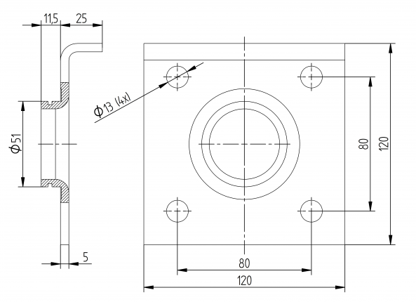 Connection pipe for support leg foldable - 412898.001 - Supporting feet