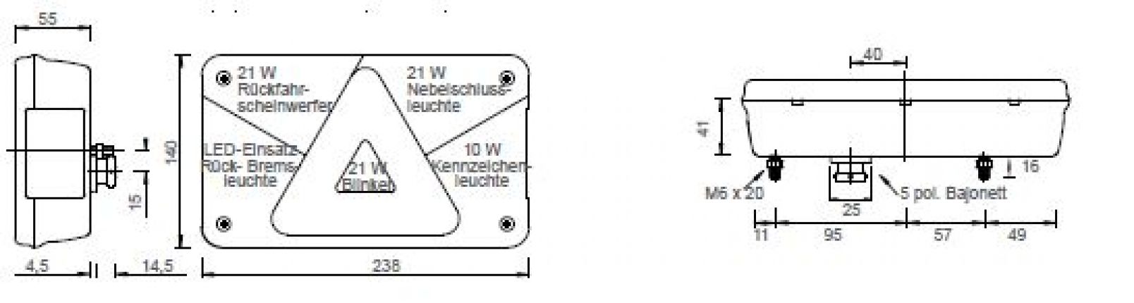 Multipoint 5 LED - 413151.001 - Rear lights
