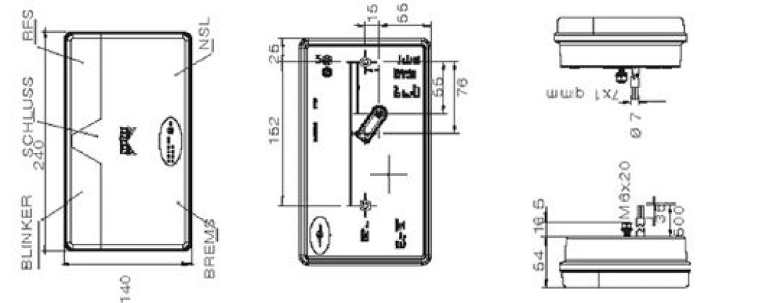 Multi LED 2 / Version high 12V/24V - 419199.001 - Rear lights