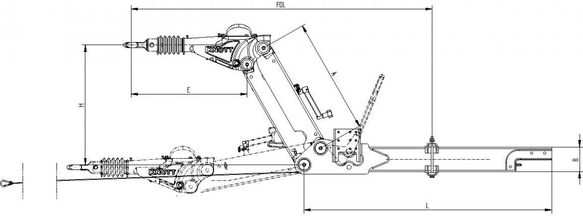 Overrun device height adjustable tube