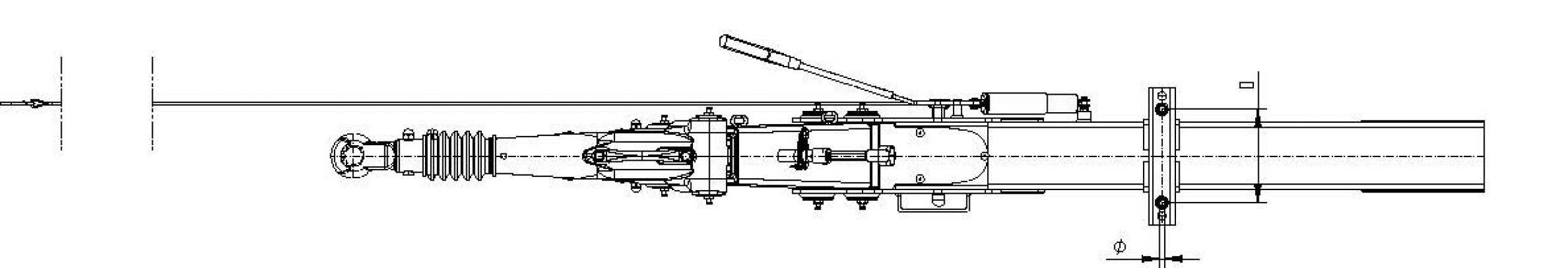 Overrun device height adjustable tube