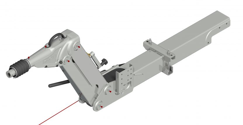 Overrun device height adjustable tube