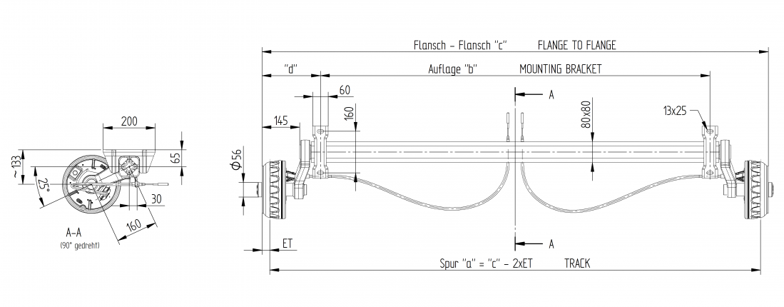 Axle "braked" - B308174728 - Axes braked